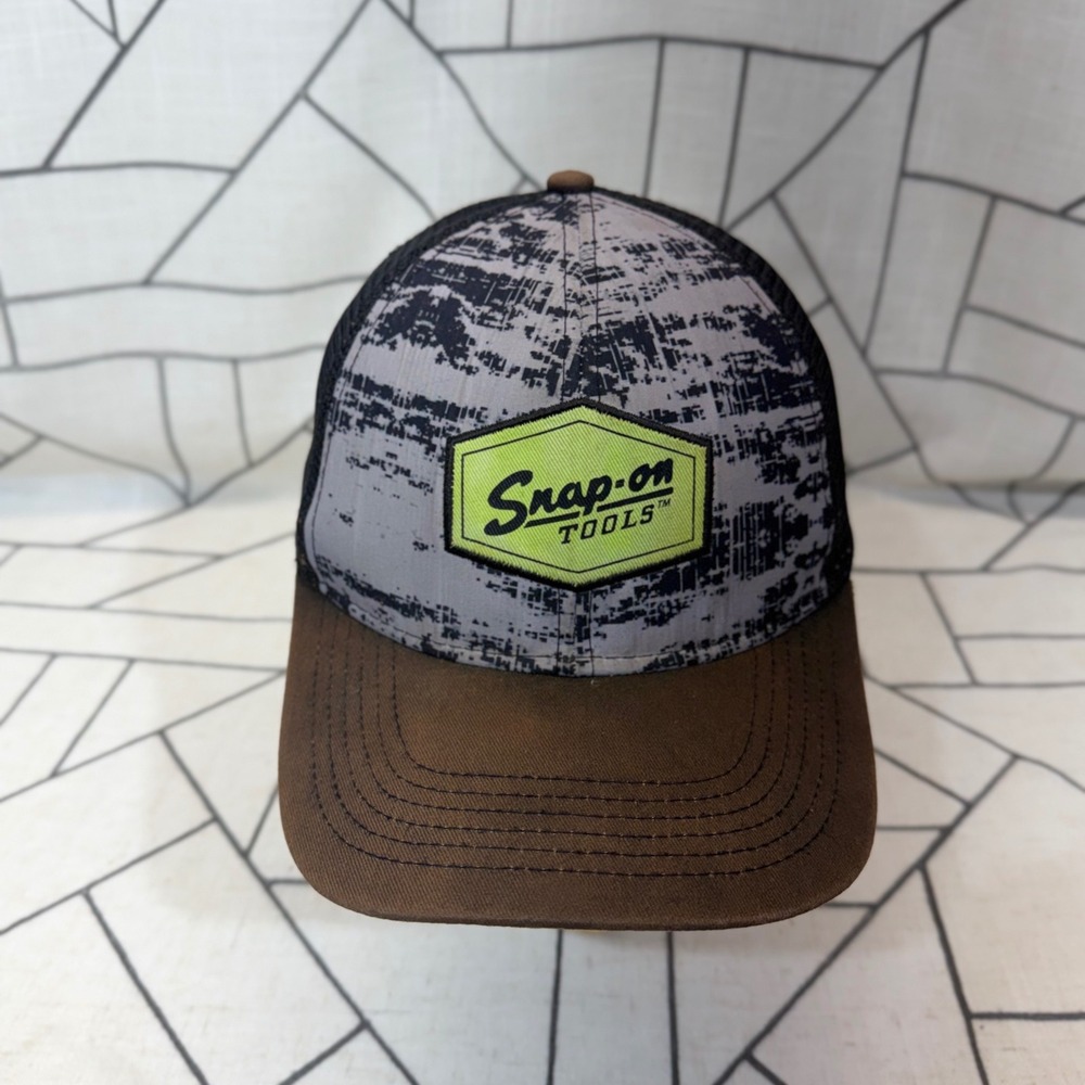 Snap-on Tools Trucker Hat One Size Brown‎ Gray Mesh Snapback Cap